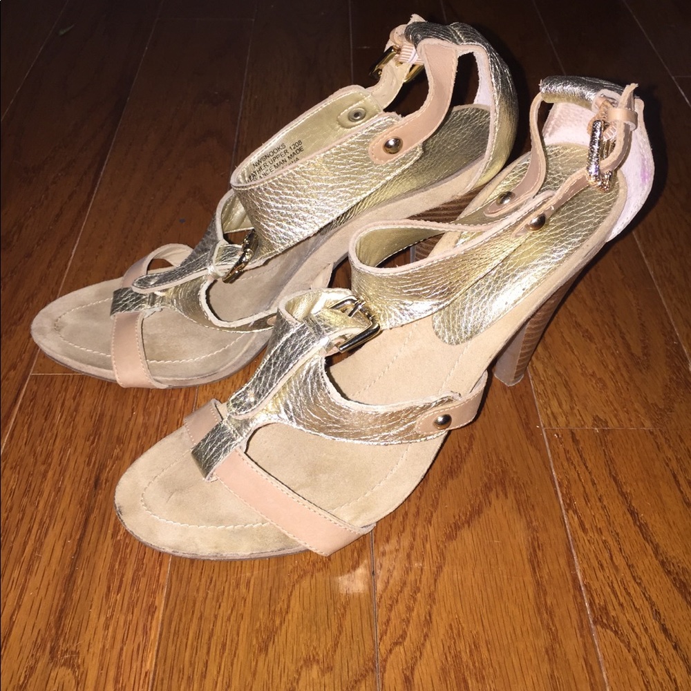 Nine West gold heels